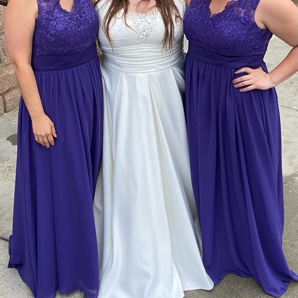 Azazie Gertrude purple bridesmaids dress